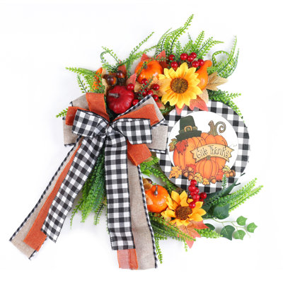 Couronne de tournesol d'automne avec couronne de tournesol en plastique 14,9 "
