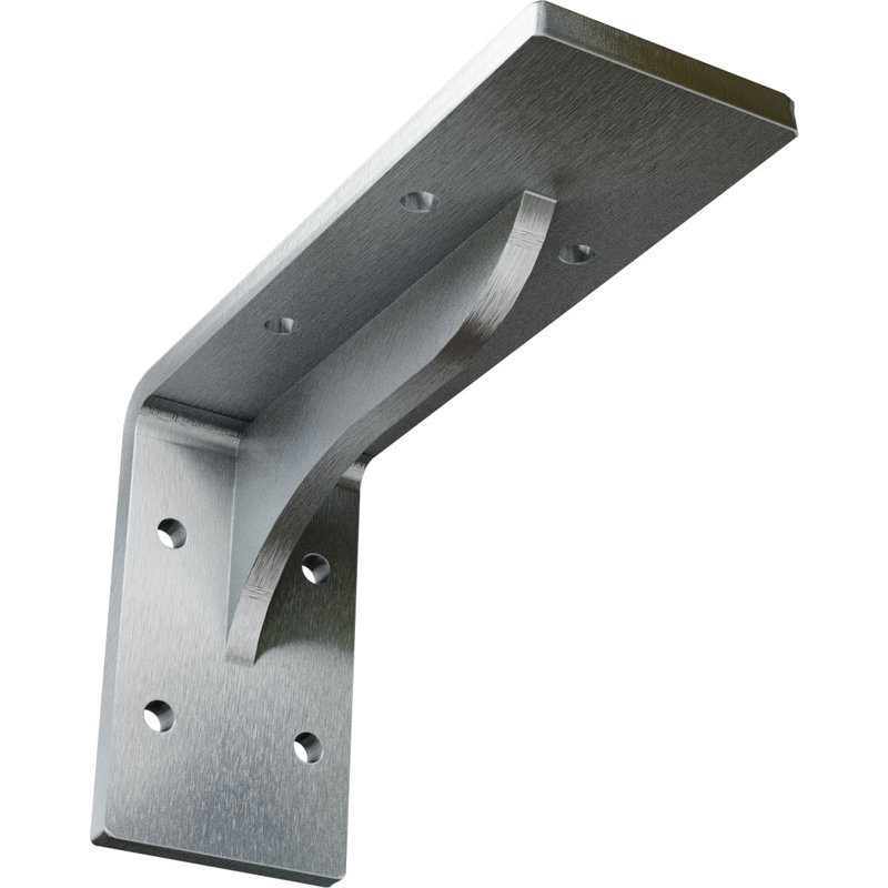 2"W x 6"D x 3 3/4"H Embrey Steel Bracket, Unfinished, 3.75" H x 2" W x 6" D, Unfinished