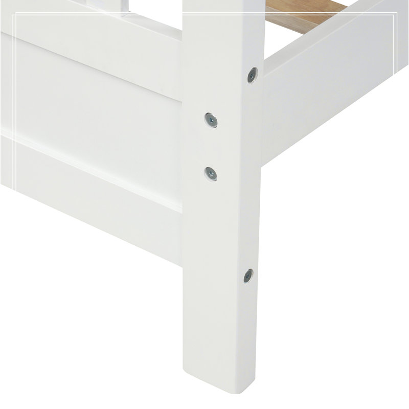 Wood Platform Bed With Headboard And Footboard Stylish Design Solid Construction Fast Assembly, Twin, White