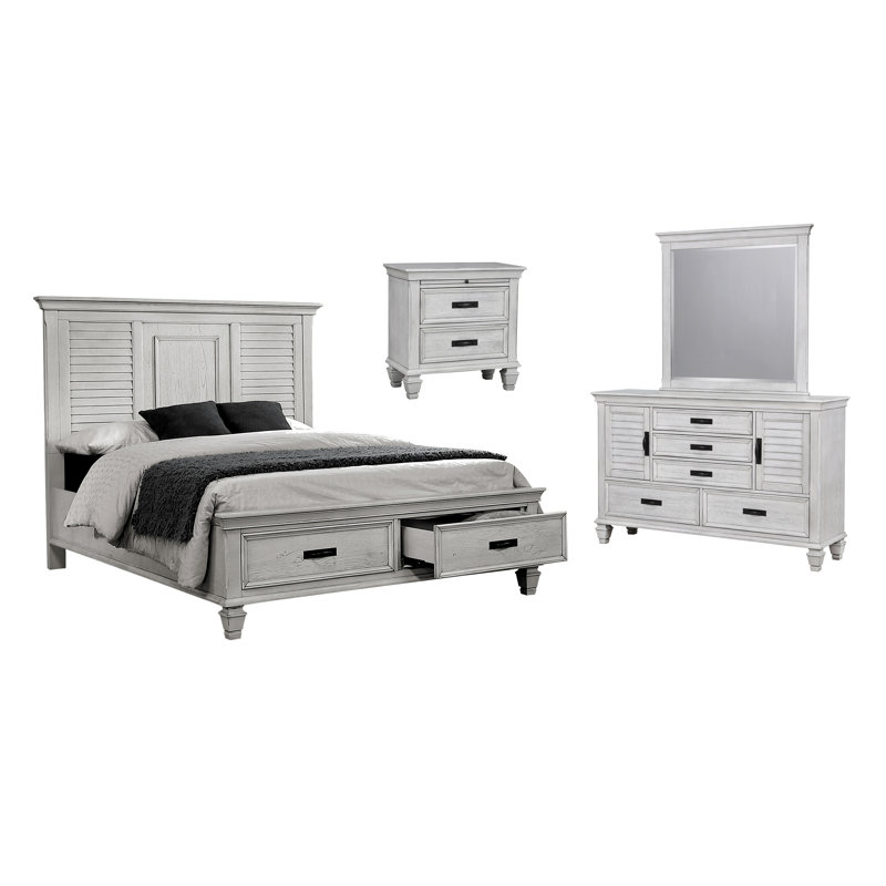Ensemble de chambre à coucher 4 pièces Staats, Très grand, Blanc