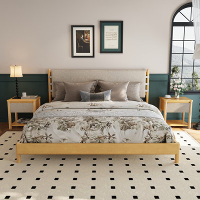 Ensemble de base de lit moderne avec 2 tables de chevet