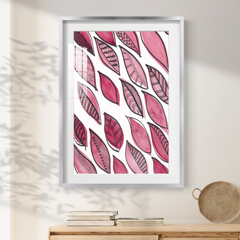 Patterned Leaf Shapes III -Framed Print