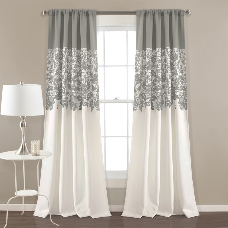 Estate Garden Print Room Darkening Curtain Pair, Red, 52" x 84"