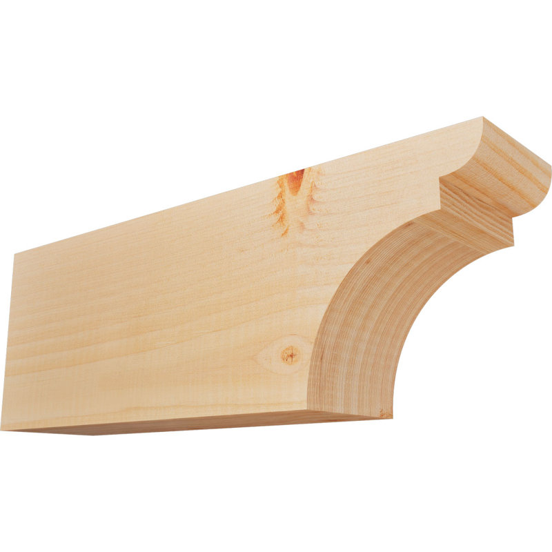 Yorktown Smooth Rafort Tail, Sapin de Douglas, H 6 po x l 16 po x P 3,5 po