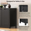 Buffet 55 po cannelé avec rangement, armoire de rangement Farmhouse 4 portes, buffet avec tablettes réglables-957069482