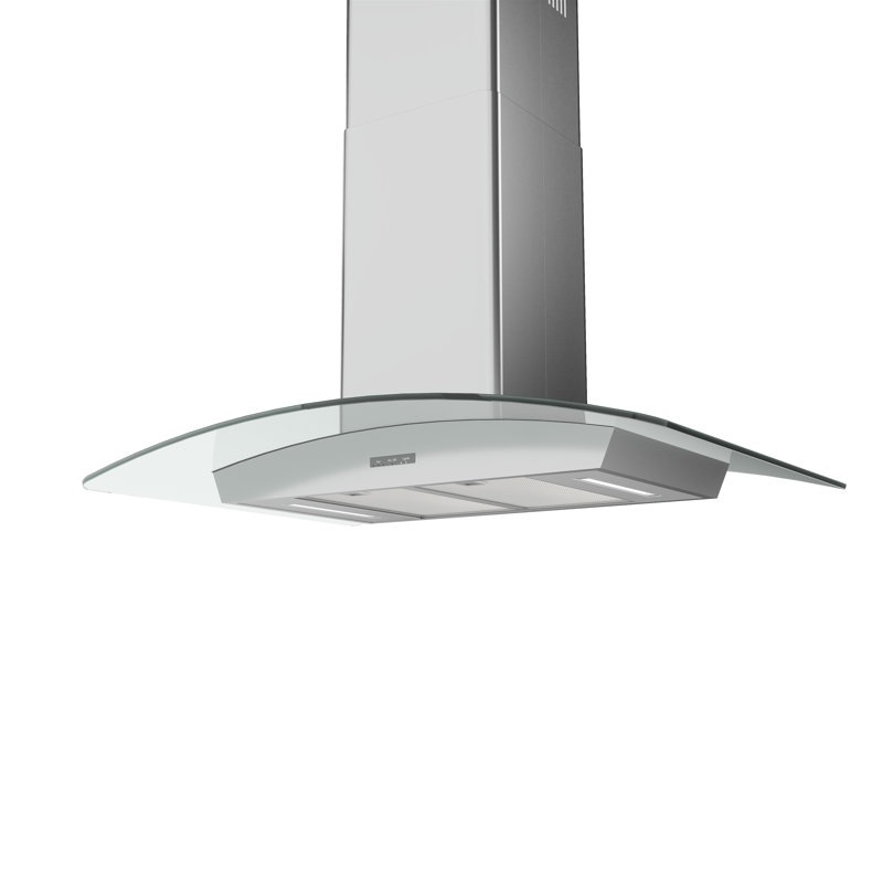 30" Brisas 600 CFM Convertible Island Range Hood in Silver with Night light