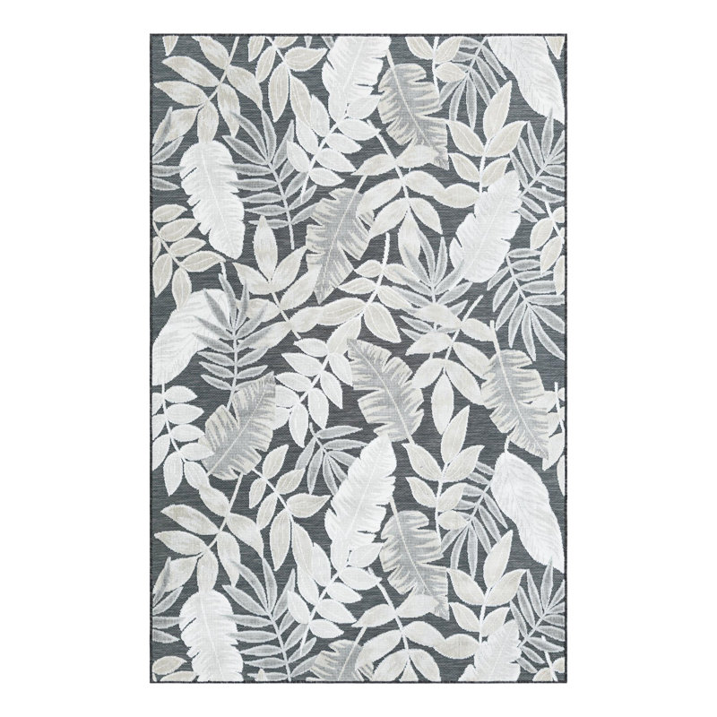 Firman Floral Indoor / Outdoor Rug, Rectangle 5'2" x 8'