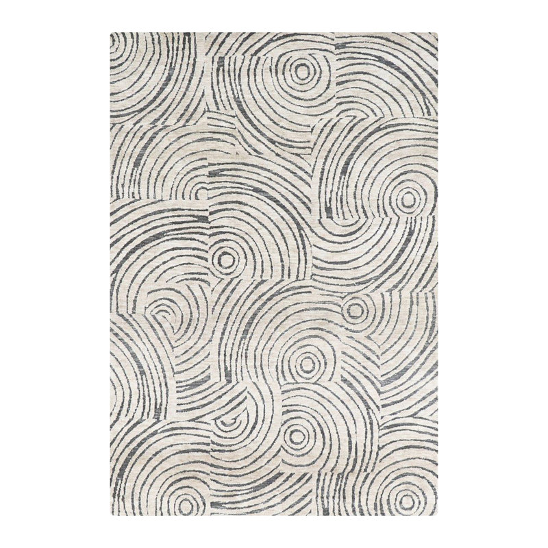 Tapis gris bohémien beige, Rectangle 10 pi x 13 pi