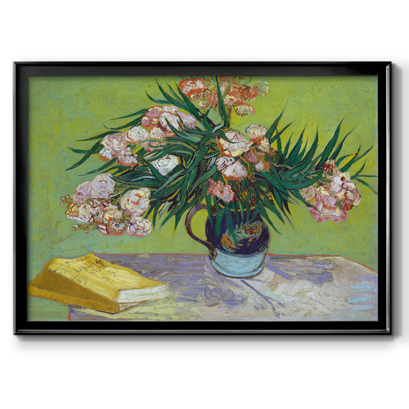 Oleanders, reproduction d'art sur toile, H 14 po x l 20 po x P 1,5 po, Noir