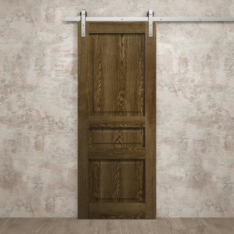 Porte de grange moderne | Ego 5012 | Ensemble de quincaillerie lourde Silver Rail Track | Portes intérieures solides