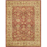 Denver Hand Knotted Wool Oriental Area Rug in Red/Beige