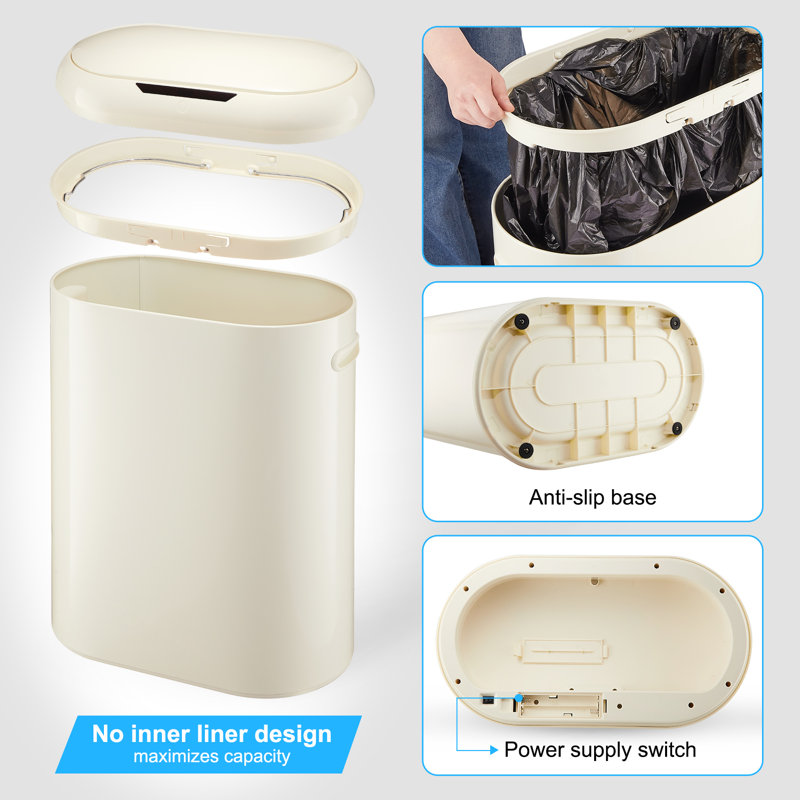 Stainless Steel Motion Sensor Kitchen Trash Can - 13 Gallons