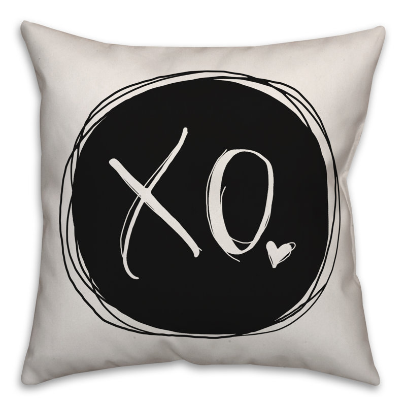 XO XO Throw Pillow, 16"H x 16"W