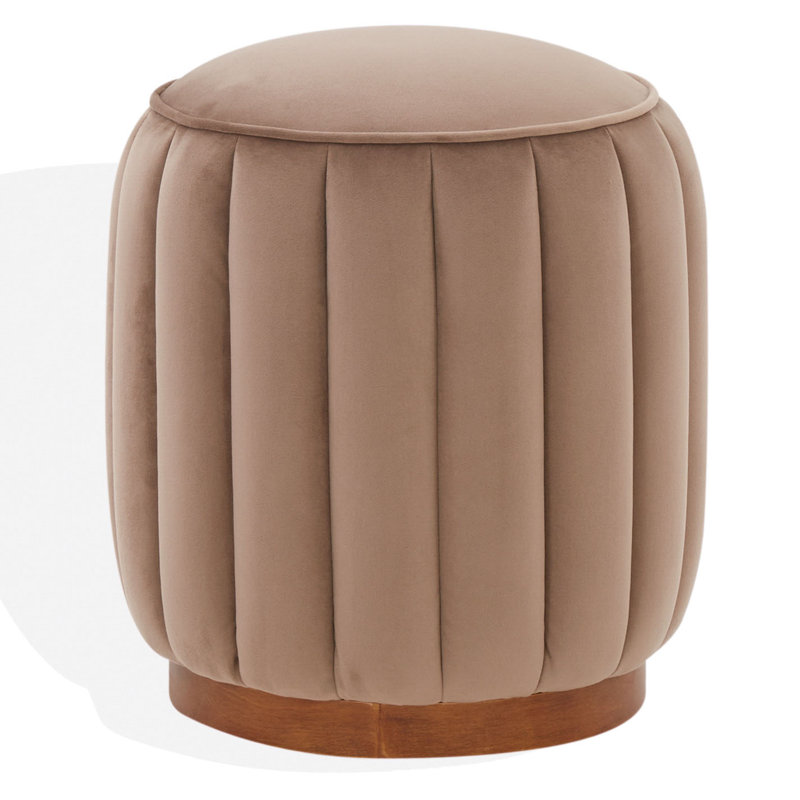 Vondia Velvet Ottoman, Brown