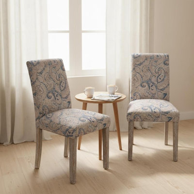 Chaise d'appoint en bois et lin rembourrée en tissu pour salon de cuisine