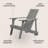Irving Classic Solid Acacia Wood Adirondack Chair, Gray Weather-Resistant Outdoor Patio Seating for Garden, Deck, and Fire Pit-801366611