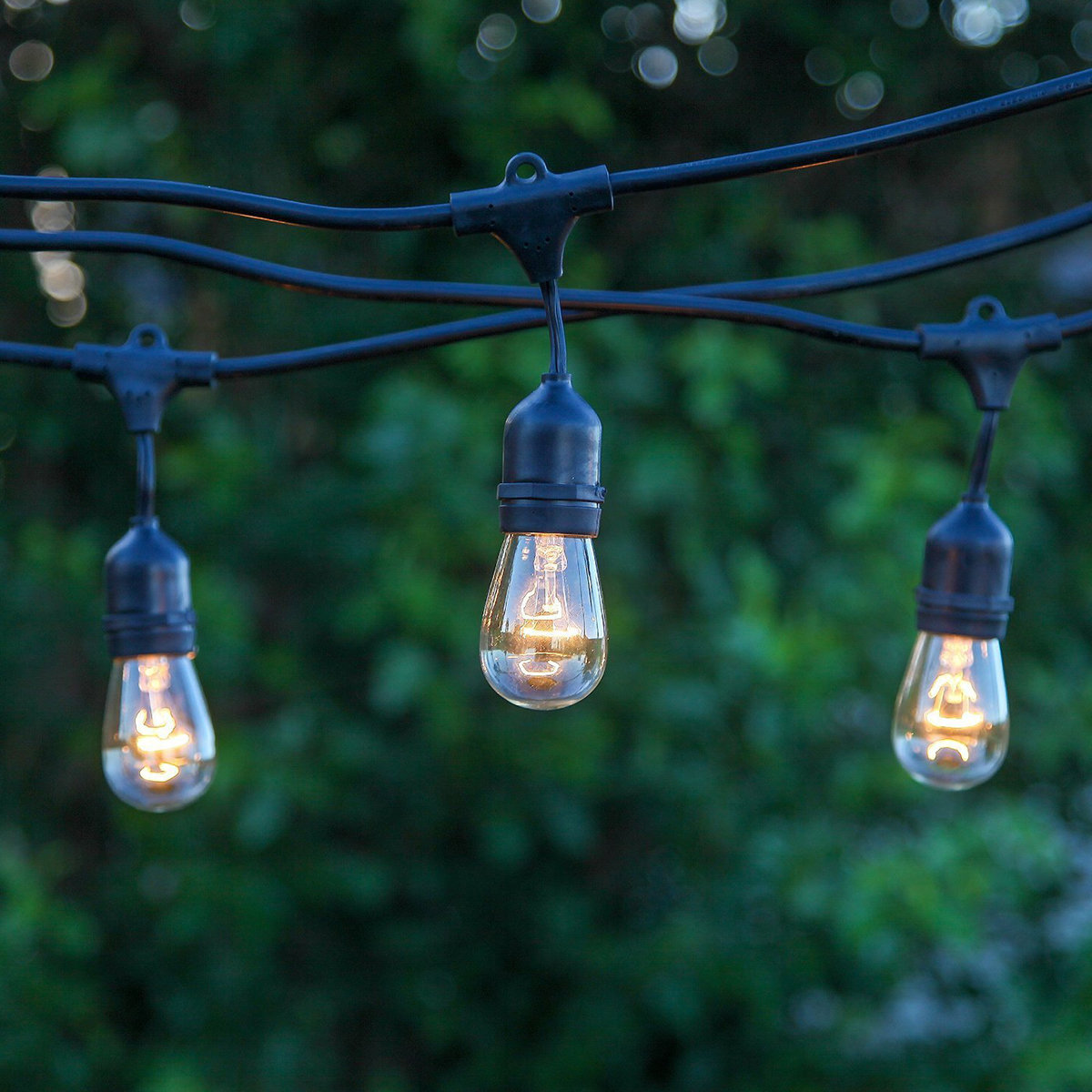 Ambience Pro Outdoor Hanging String Lights, 48 ft, White