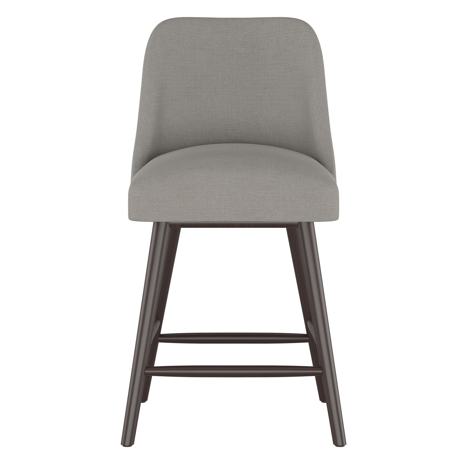 Gallie Stool, Espresso, Counter Stool (27” Seat Height), Classic Grey Linen