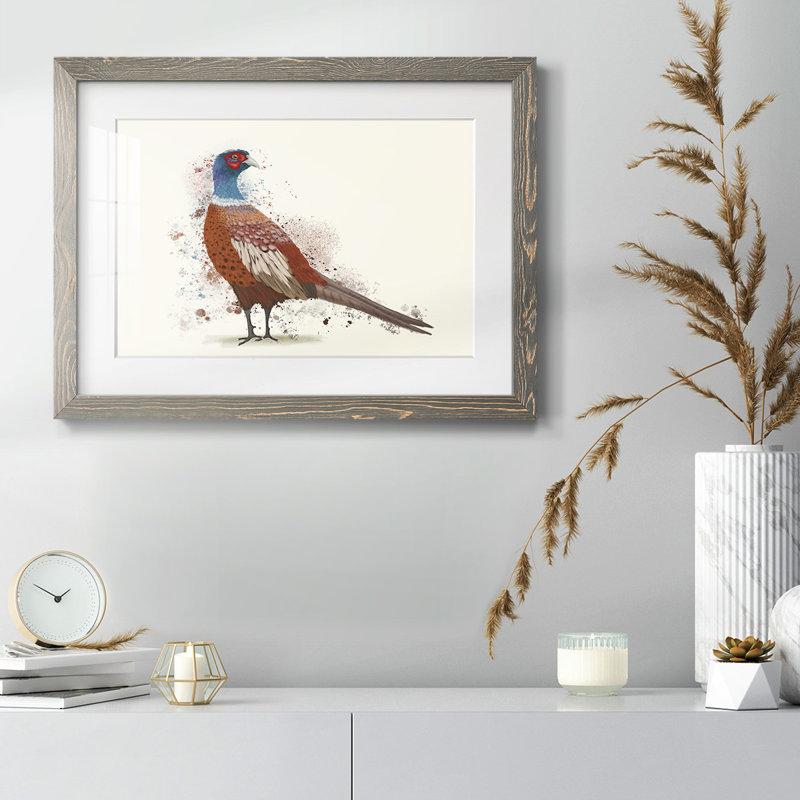 Pheasant Splash 5 - reproduction d'un seul cadre photo, Gris, H 22 po x l 32 po