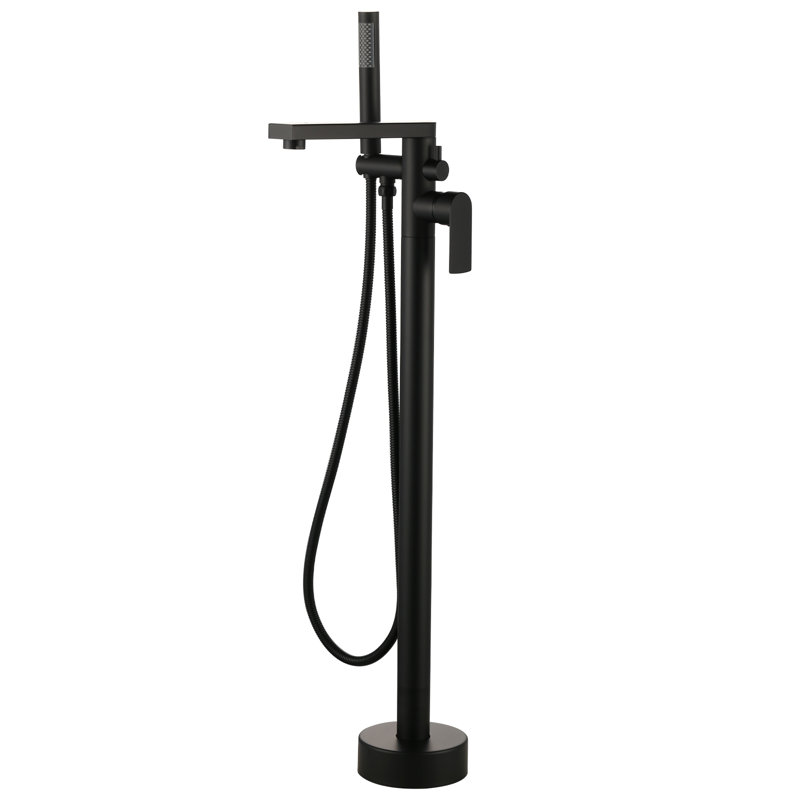 Single-Handle Claw Foot Tub Faucet With Hand Shower, Matte Black