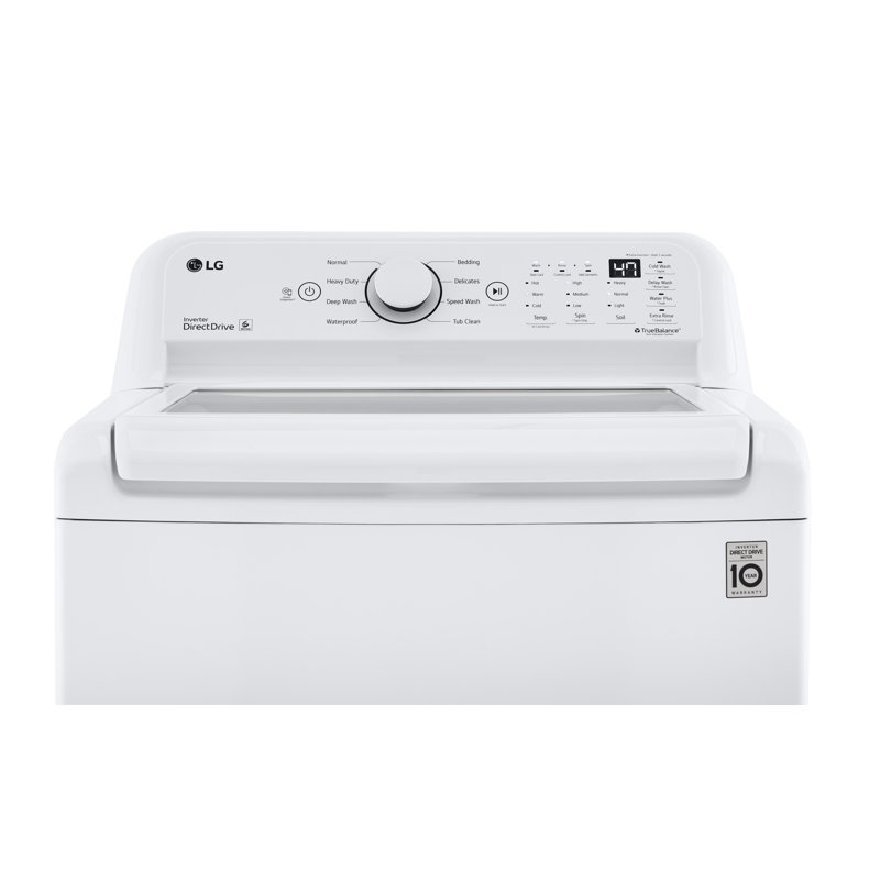 LG 4.5 cu. ft. Ultra Large Capacity Top Load Washer with TurboDrum Technology, White