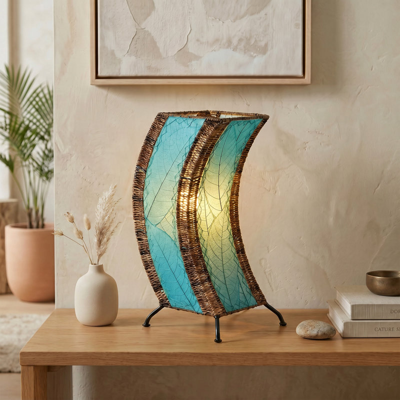 Lampe de table 20 po Quintan, bleu
