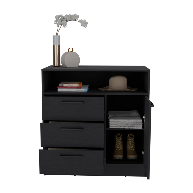 Commode compacte à 3 tiroirs avec armoire Omaha