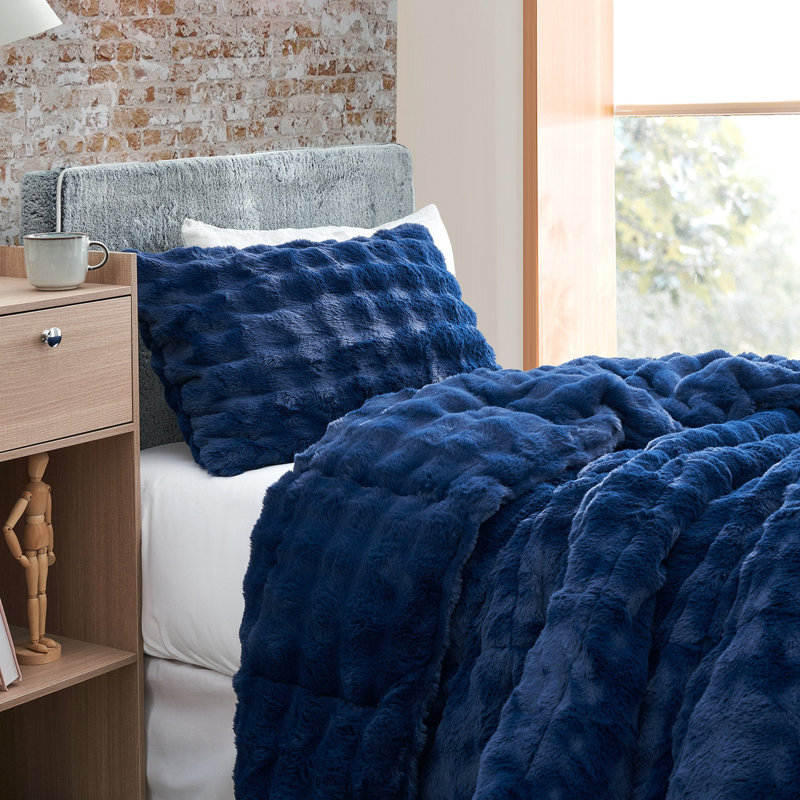 Ensemble d'édredon surdimensionné Chunky Puffy Bunny - Coma, Édredon simple extra long + 1 taie décorative, Bleu