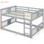 Lit double superposé gris avec construction solide pour plus de stabilité et garde-corps-1055217090