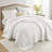 Mina White Waffle Weave Textured Cozy 2-Piece Twin/Twin XL Quilt Set-102616701-102616695