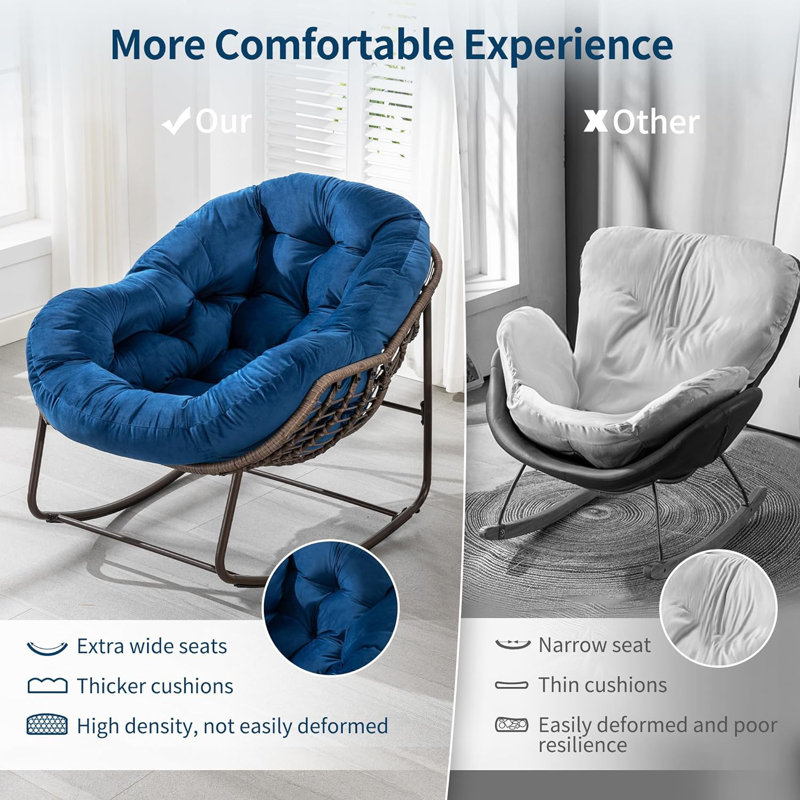 Chaise berçante Sazmin, Bleu marine