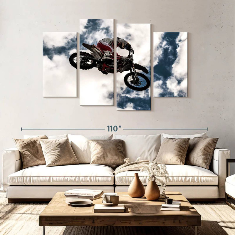 Mehar Motocross Rider In Midair, H 54 po x l 84 po