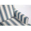 Chaise d'appoint rembourrée, fauteuil vintage avec tissu en lin rayé bleu et blanc et garniture cloutée pour le salon