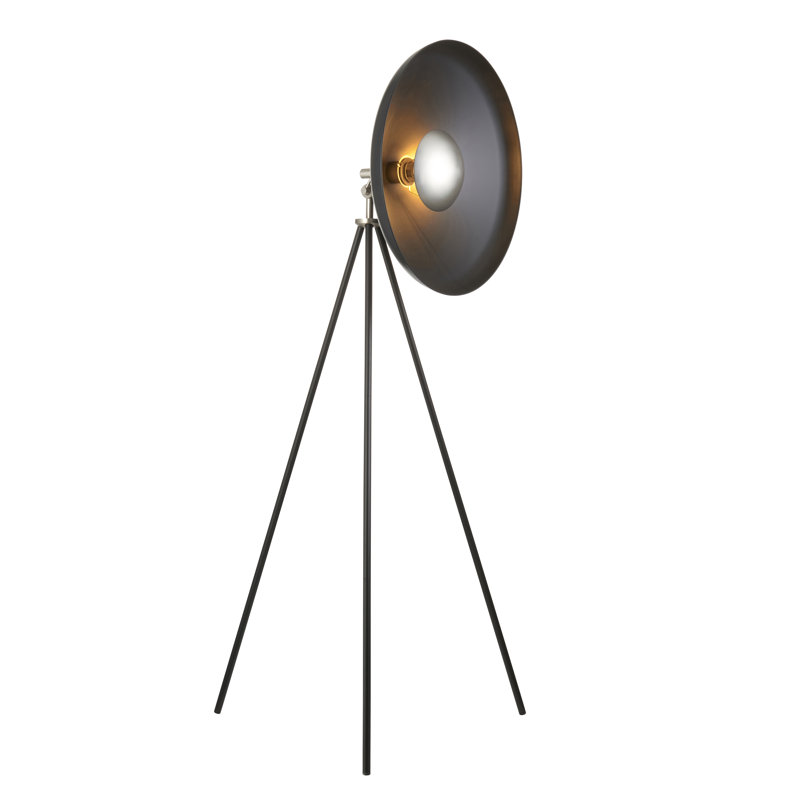 Suresnes 128cm Tripod Floor Lamp, Matt Black, Black