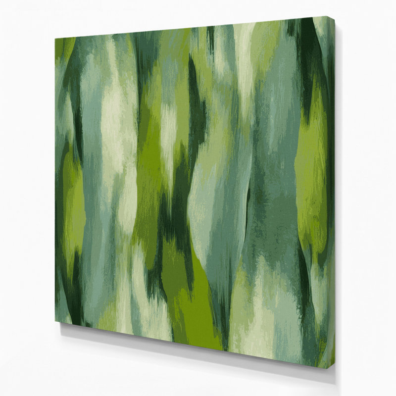 Art abstrait sur toile abstraite champ de couleur vert 94, H 32 po x l 32 po