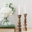 11.75'' H Wood Tabletop Candlestick