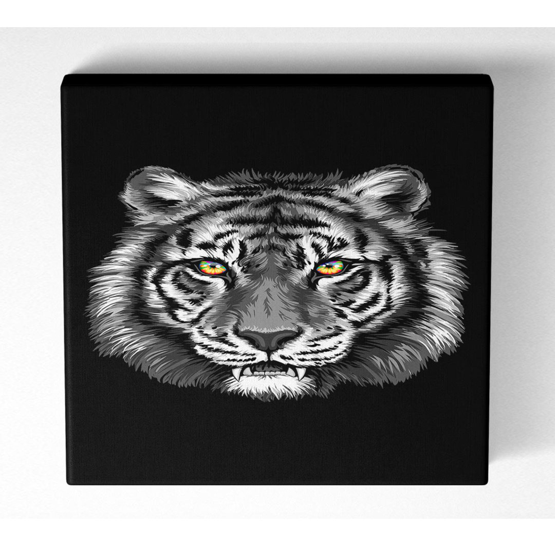 Kunstdruck Orangeäugiges Tigergesicht