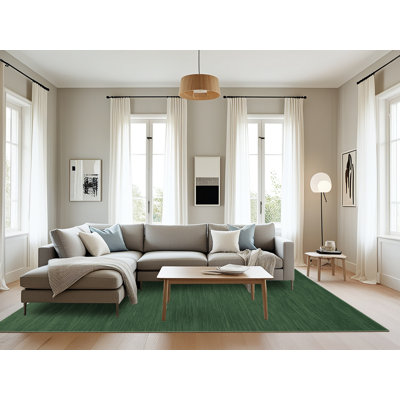 Tapis vert uni lavable à la machine