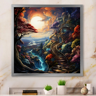 Mystical Landscape Walking To The Great Mystery On Canvas Print