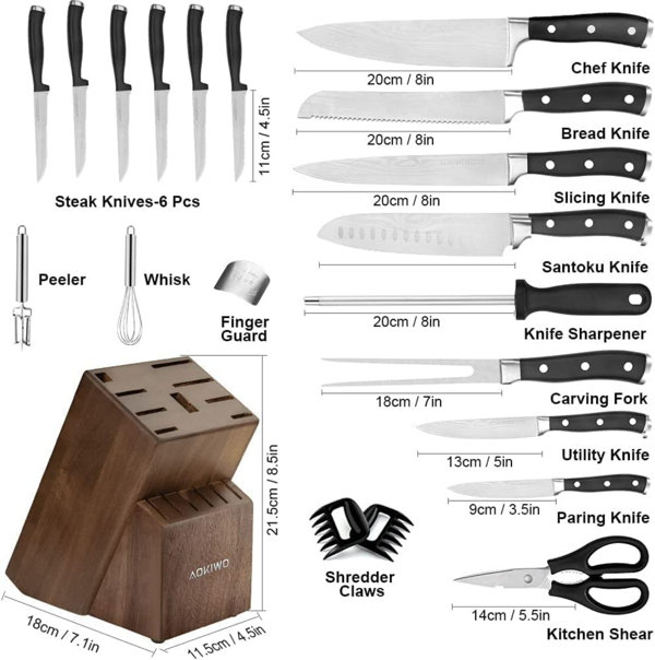 C&g Outdoors 14 Piece Stainless Steel Knife Block Set