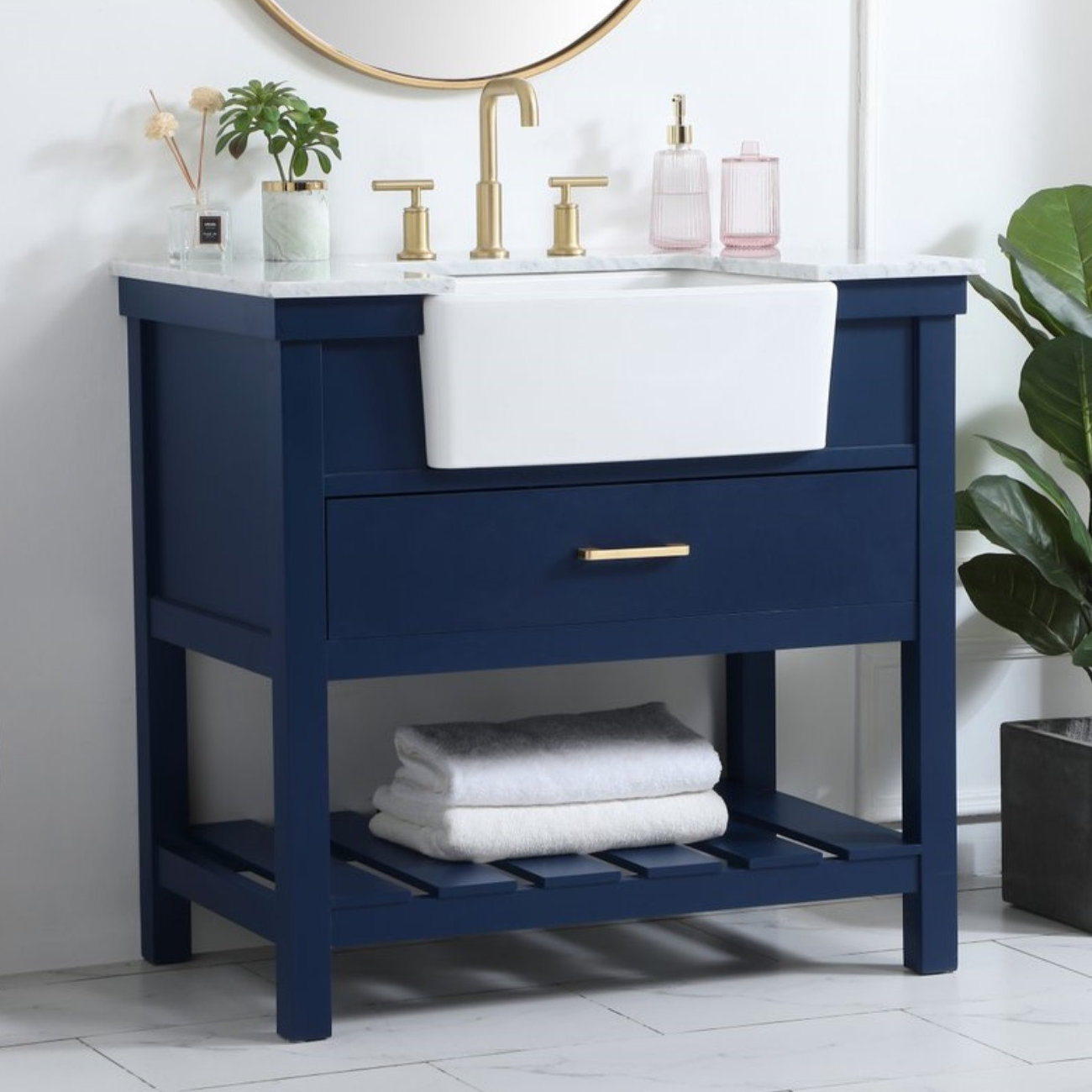 Pelaghia 36'' Single Bathroom Vanity, Blue