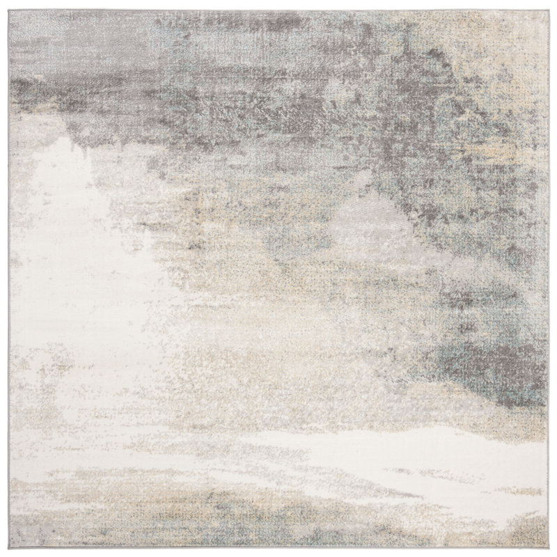 Tiberius Abstract Area Rug, Square 91cm