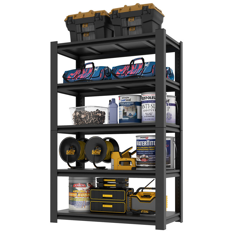 Étagères de rangement en métal à 5 niveaux - Support industriel avec tablettes réglables , L 47,2 po x P 23,6 po