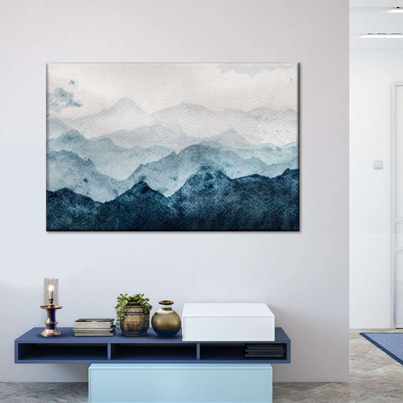 «Japanese Mountain Landscape Abstract», reproduction sur toile, L 16 po x H 24 po