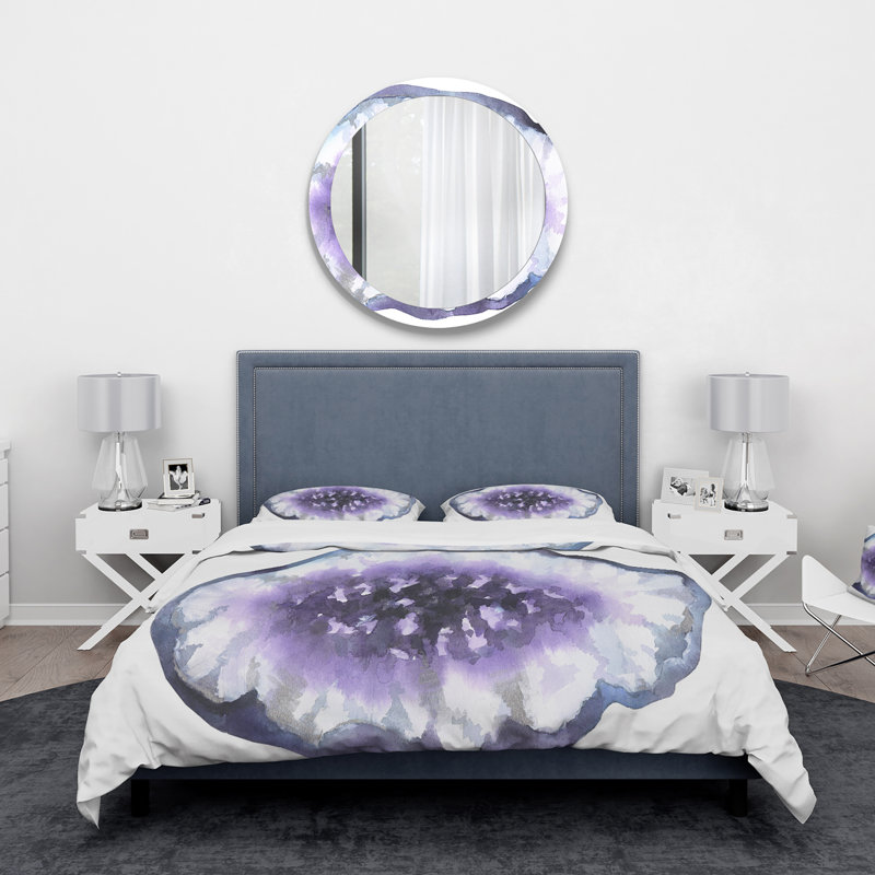 Cristal améthyste mauve - ensemble de housse de couette moderne - microfibre de polyester