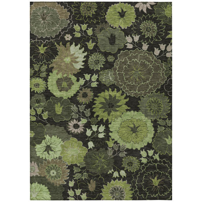 Machine Washable Indoor/Outdoor Chantille ACN2295 Floral Rug