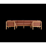 Haven 6-Piece U-Shaped Teak Outdoor Sectional with Sunbrella Cushions