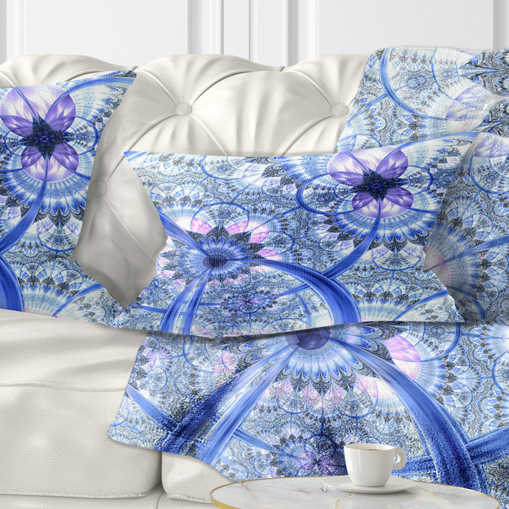 Coussin lombaire à motif floral fractal