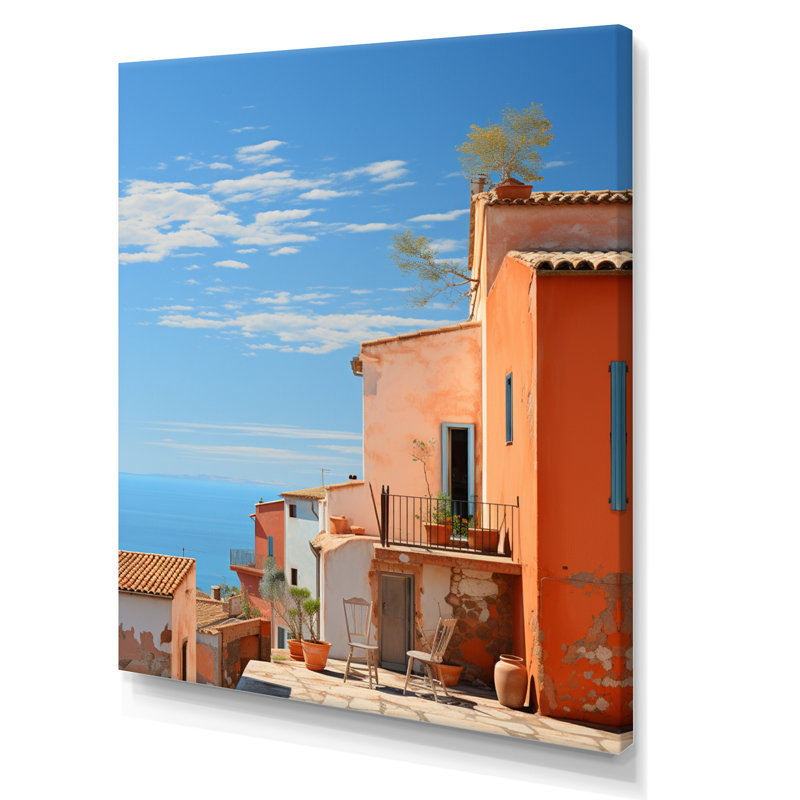 Ladarrin, Italie, tons de terre cuite, Fontanas V sur toile, H 40 po x l 30 po x P 1,5 po, Toile tendue