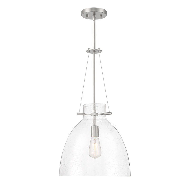 Theda 1 - Light Single Bell Pendant in Silver, Silver